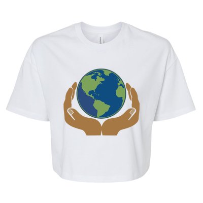 Earth Day Science Teacher Geology Geologist Globe Map Gift Cool Gift Bella+Canvas Jersey Crop Tee