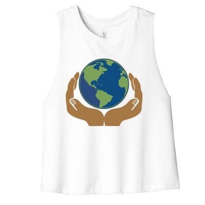 Earth Day Science Teacher Geology Geologist Globe Map Gift Cool Gift Women's Racerback Cropped Tank