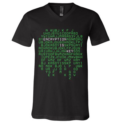 Encryption Design Security Programmer Cryptographer V-Neck T-Shirt