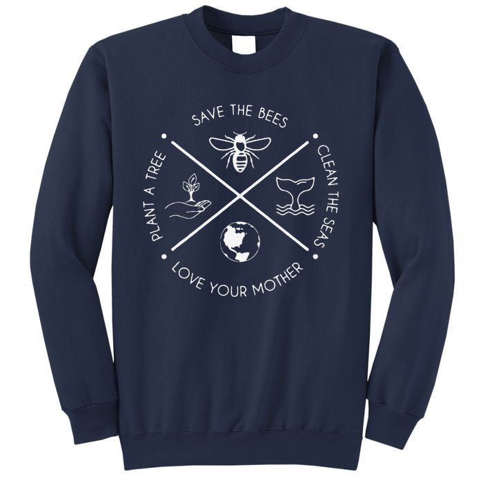 Earth Day Save The Bees Plant More Trees Clean The Seas Sweatshirt