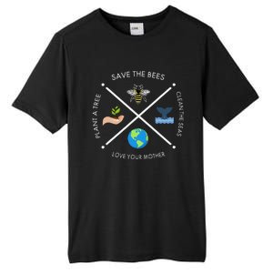 Earth Day Save The Bees Plant More Trees Clean The Seas Tall Fusion ChromaSoft Performance T-Shirt