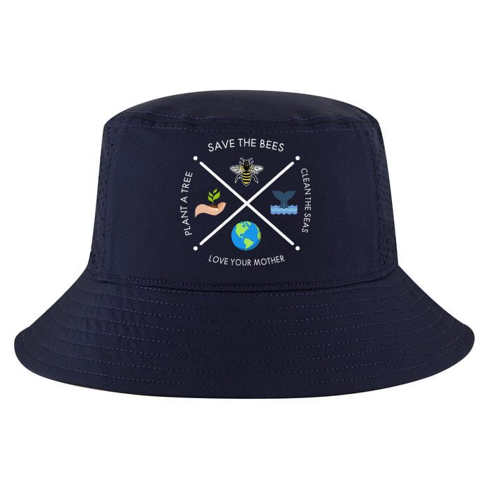 Earth Day Save The Bees Plant More Trees Clean The Seas Cool Comfort Performance Bucket Hat