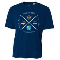 Earth Day Save The Bees Plant More Trees Clean The Seas Cooling Performance Crew T-Shirt