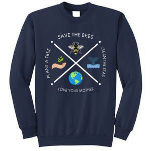 Earth Day Save The Bees Plant More Trees Clean The Seas Sweatshirt