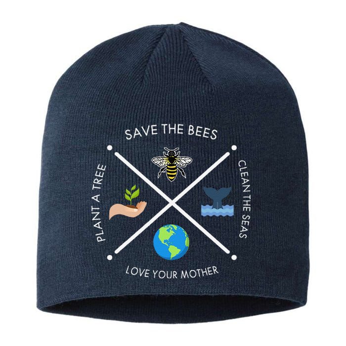 Earth Day Save The Bees Plant More Trees Clean The Seas Sustainable Beanie