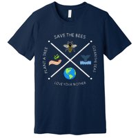 Earth Day Save The Bees Plant More Trees Clean The Seas Premium T-Shirt