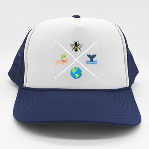 Earth Day Save The Bees Plant More Trees Clean The Seas Trucker Hat