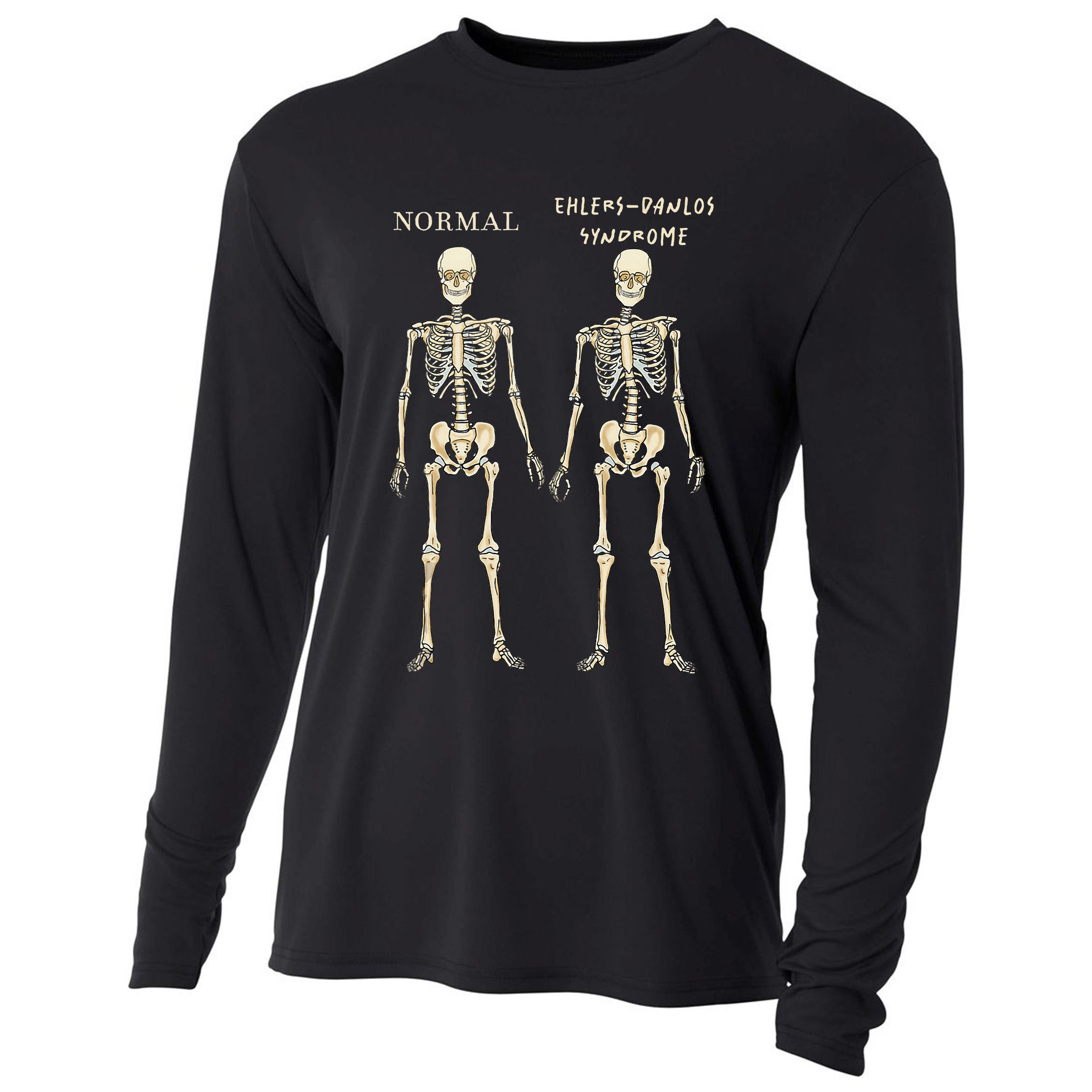 Ehlers Danlos Syndrome Skeletons Zebra Awareness Cooling Performance Long Sleeve Crew