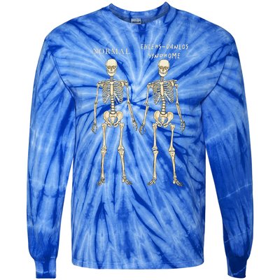 Ehlers Danlos Syndrome Skeletons Zebra Awareness Tie-Dye Long Sleeve Shirt