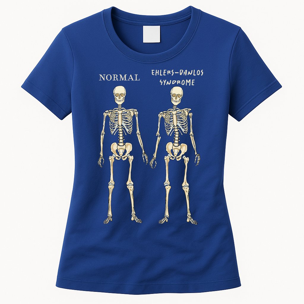 Ehlers Danlos Syndrome Skeletons Zebra Awareness Womens T-Shirt