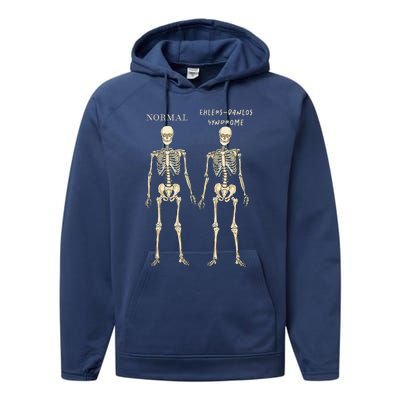 Ehlers Danlos Syndrome Skeletons Zebra Awareness Performance Fleece Hoodie