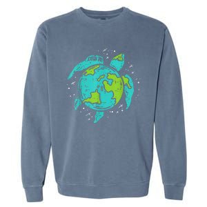 Earth Day Sea Turtle Save The Planet Cute Garment-Dyed Sweatshirt