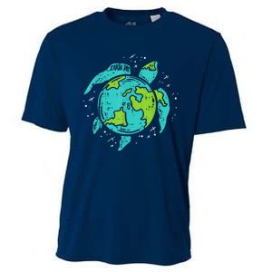 Earth Day Sea Turtle Save The Planet Cute Cooling Performance Crew T-Shirt