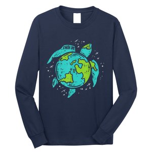 Earth Day Sea Turtle Save The Planet Cute Long Sleeve Shirt