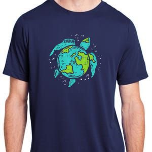 Earth Day Sea Turtle Save The Planet Cute Adult ChromaSoft Performance T-Shirt