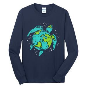 Earth Day Sea Turtle Save The Planet Cute Tall Long Sleeve T-Shirt