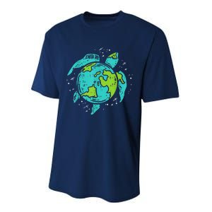 Earth Day Sea Turtle Save The Planet Cute Performance Sprint T-Shirt