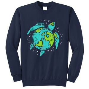 Earth Day Sea Turtle Save The Planet Cute Tall Sweatshirt