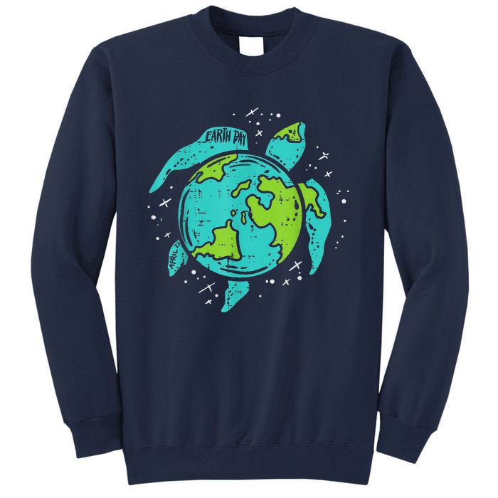 Earth Day Sea Turtle Save The Planet Cute Tall Sweatshirt