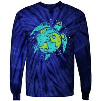 Earth Day Sea Turtle Save The Planet Cute Tie-Dye Long Sleeve Shirt