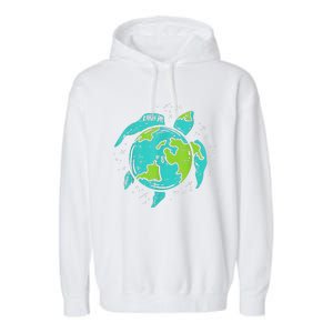 Earth Day Sea Turtle Save The Planet Cute Garment-Dyed Fleece Hoodie