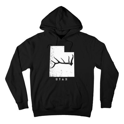 Elk & Deer Shed Antler Hunting Utah Map Hoodie