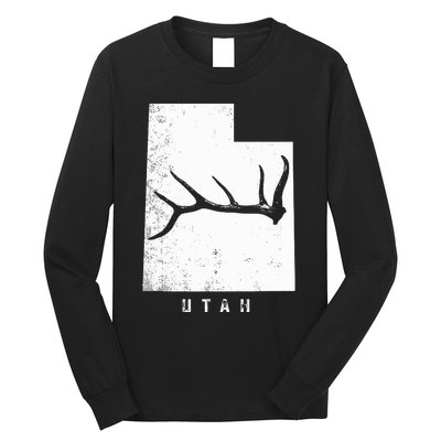 Elk & Deer Shed Antler Hunting Utah Map Long Sleeve Shirt