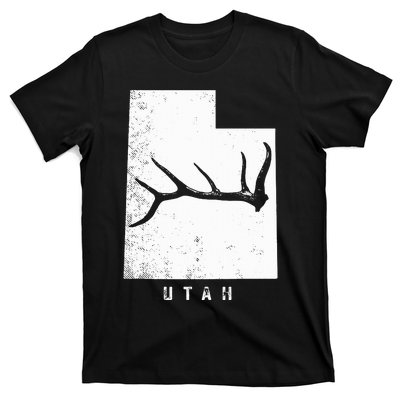 Elk & Deer Shed Antler Hunting Utah Map T-Shirt