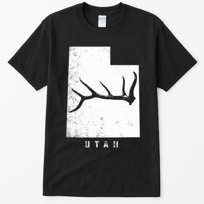 Elk & Deer Shed Antler Hunting Utah Map Tall T-Shirt