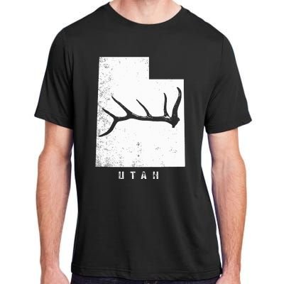 Elk & Deer Shed Antler Hunting Utah Map Adult ChromaSoft Performance T-Shirt