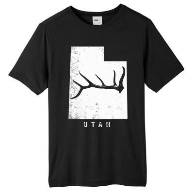 Elk & Deer Shed Antler Hunting Utah Map Tall Fusion ChromaSoft Performance T-Shirt