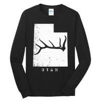 Elk & Deer Shed Antler Hunting Utah Map Tall Long Sleeve T-Shirt