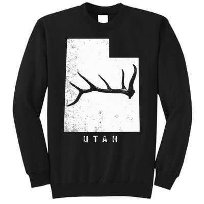 Elk & Deer Shed Antler Hunting Utah Map Tall Sweatshirt