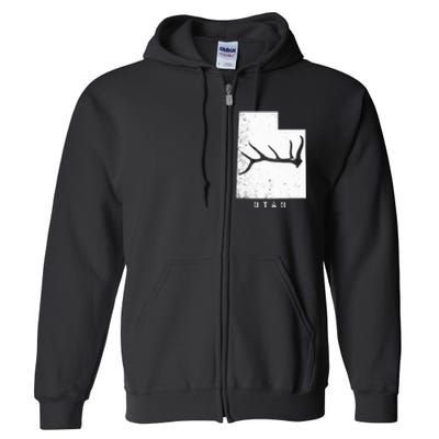 Elk & Deer Shed Antler Hunting Utah Map Full Zip Hoodie