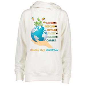 Earth Day Save Bees Rescue Animals Recycle Plastics Gift Womens Funnel Neck Pullover Hood