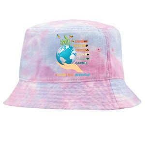 Earth Day Save Bees Rescue Animals Recycle Plastics Gift Tie-Dyed Bucket Hat