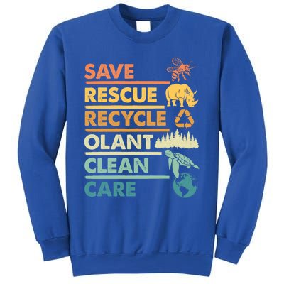 Earth Day Save Bees Rescue Animals Recycle Plastics Gift Sweatshirt