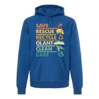 Earth Day Save Bees Rescue Animals Recycle Plastics Gift Premium Hoodie