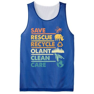 Earth Day Save Bees Rescue Animals Recycle Plastics Gift Mesh Reversible Basketball Jersey Tank