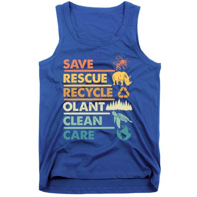 Earth Day Save Bees Rescue Animals Recycle Plastics Gift Tank Top