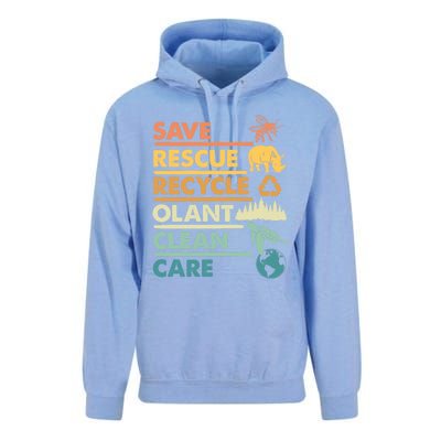 Earth Day Save Bees Rescue Animals Recycle Plastics Gift Unisex Surf Hoodie