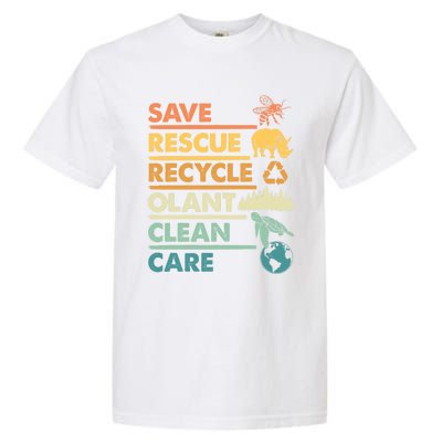 Earth Day Save Bees Rescue Animals Recycle Plastics Gift Garment-Dyed Heavyweight T-Shirt