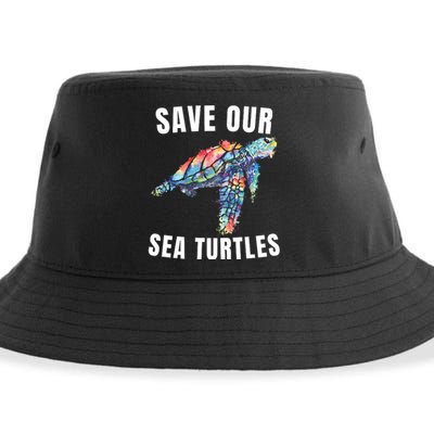 Earth Day, Save Our Sea Turtles Marine Life Sea Turtle Lover Sustainable Bucket Hat