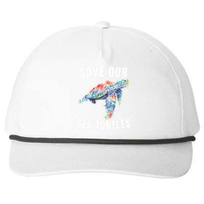 Earth Day, Save Our Sea Turtles Marine Life Sea Turtle Lover Snapback Five-Panel Rope Hat