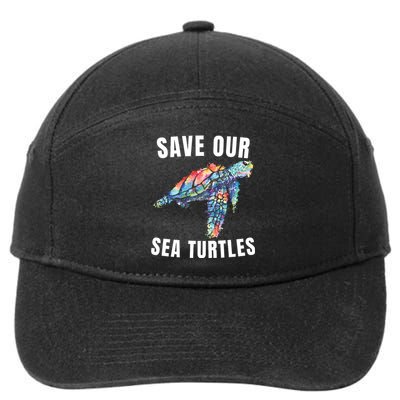 Earth Day, Save Our Sea Turtles Marine Life Sea Turtle Lover 7-Panel Snapback Hat