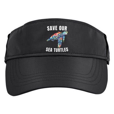 Earth Day, Save Our Sea Turtles Marine Life Sea Turtle Lover Adult Drive Performance Visor