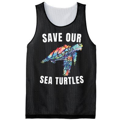 Earth Day, Save Our Sea Turtles Marine Life Sea Turtle Lover Mesh Reversible Basketball Jersey Tank