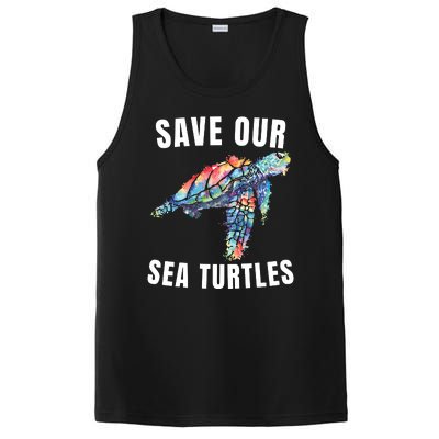 Earth Day, Save Our Sea Turtles Marine Life Sea Turtle Lover PosiCharge Competitor Tank