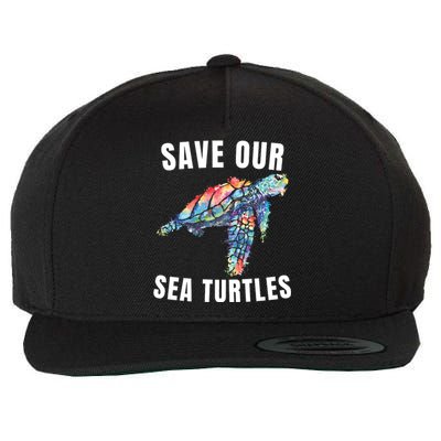 Earth Day, Save Our Sea Turtles Marine Life Sea Turtle Lover Wool Snapback Cap