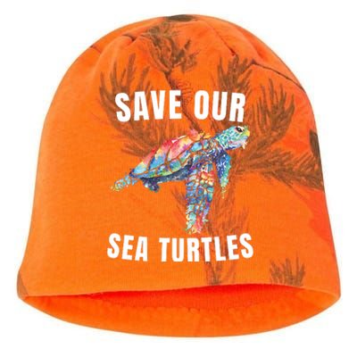 Earth Day, Save Our Sea Turtles Marine Life Sea Turtle Lover Kati - Camo Knit Beanie